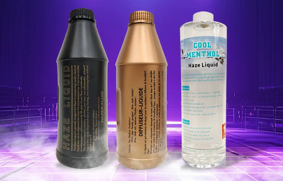 fog fluid vs haze fluid bottles